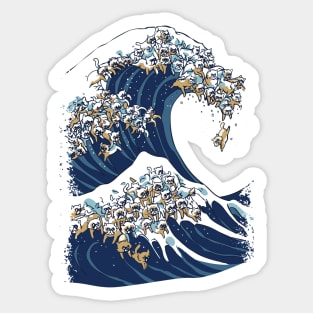 The Great wave of Cat Sticker